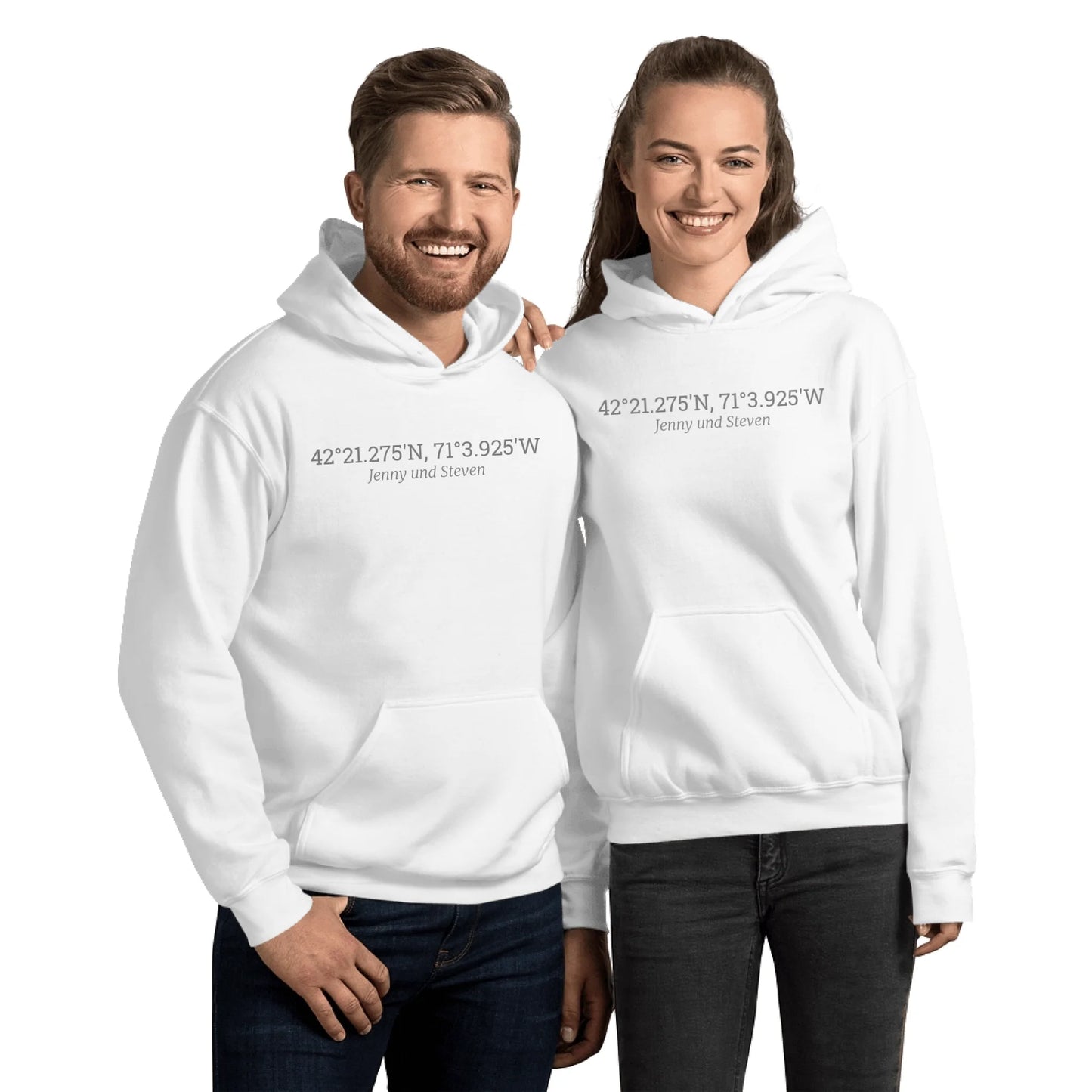 eure gemeinsamen Koordinaten - individueller Hoodie | Personalize Palace