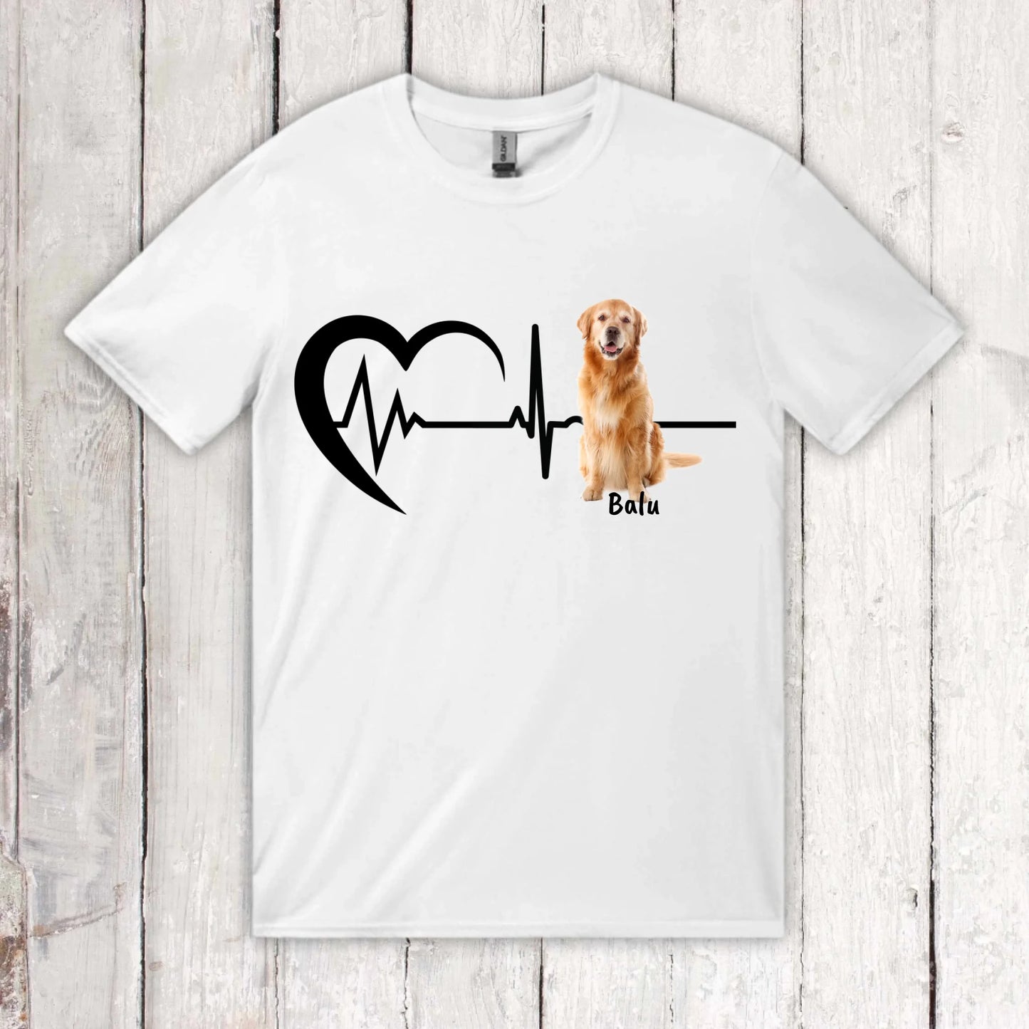 Heartbeat with photo - Personalized T-shirt 