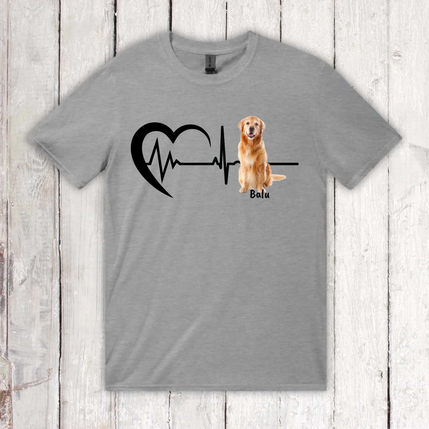 Heartbeat with photo - Personalized T-shirt 