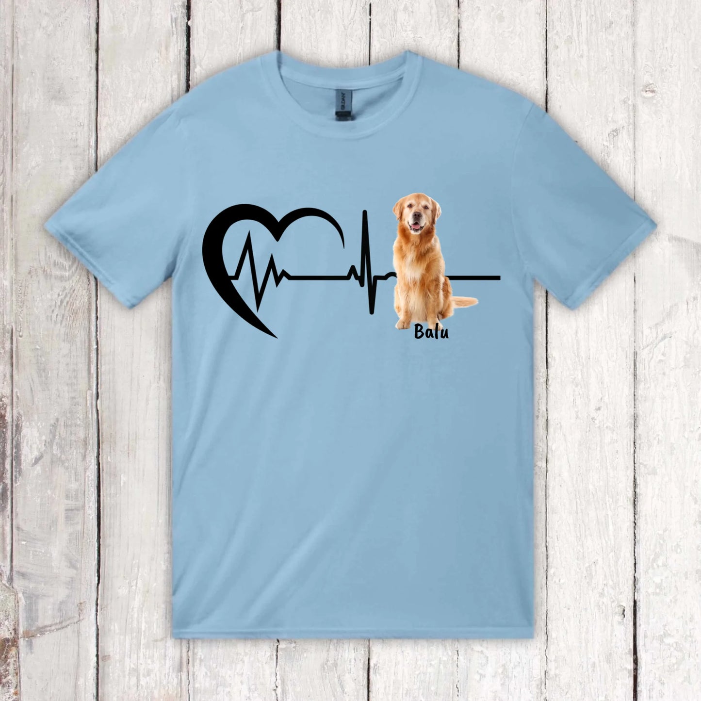 Heartbeat with photo - Personalized T-shirt 
