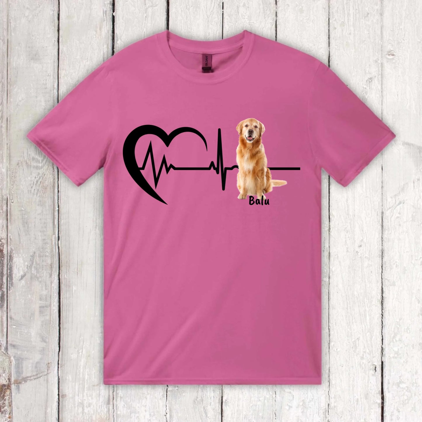 Heartbeat with photo - Personalized T-shirt 