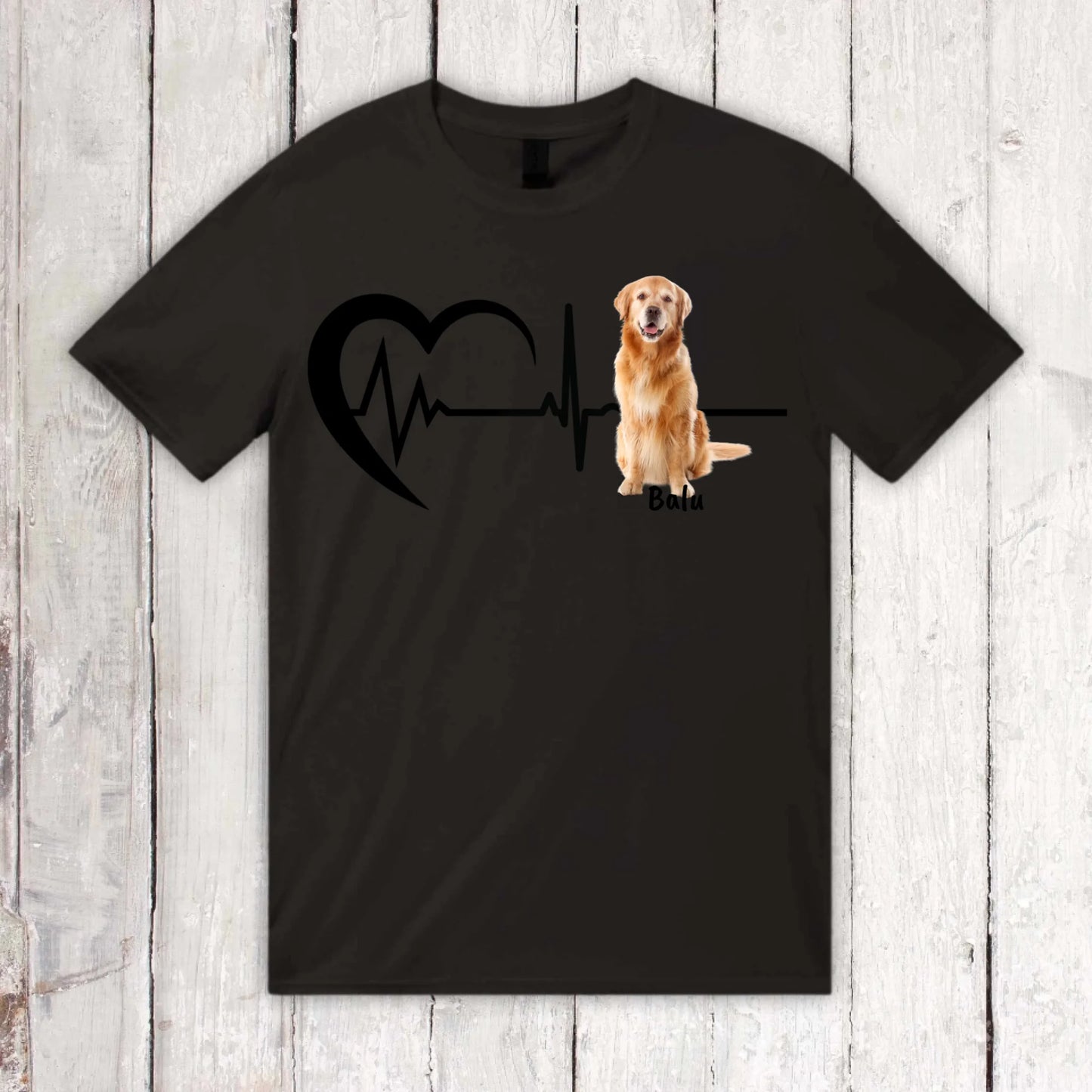 Heartbeat with photo - Personalized T-shirt 