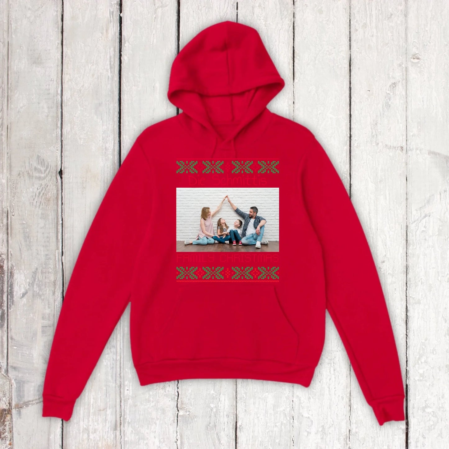 Ugly Christmas sweater with your photo and text - personalize your Christmas