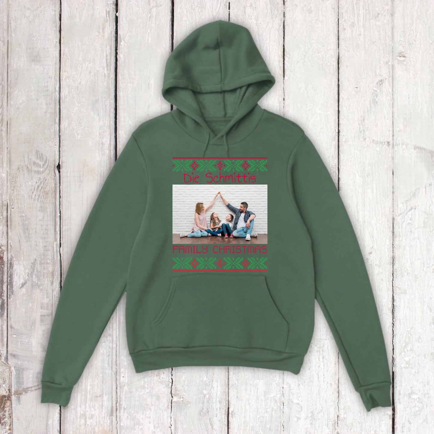 Ugly Christmas sweater with your photo and text - personalize your Christmas