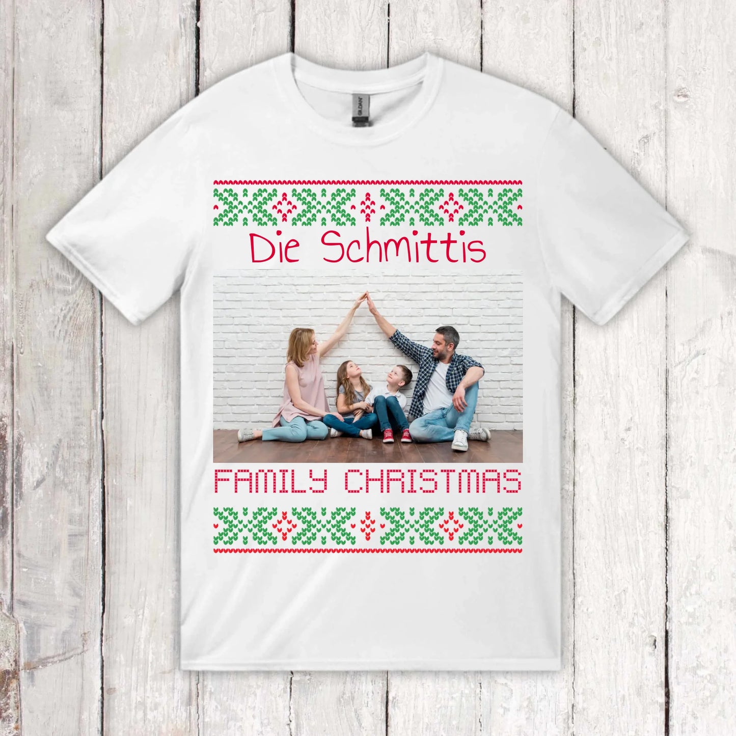 Ugly Christmas sweater with your photo and text - personalize your Christmas