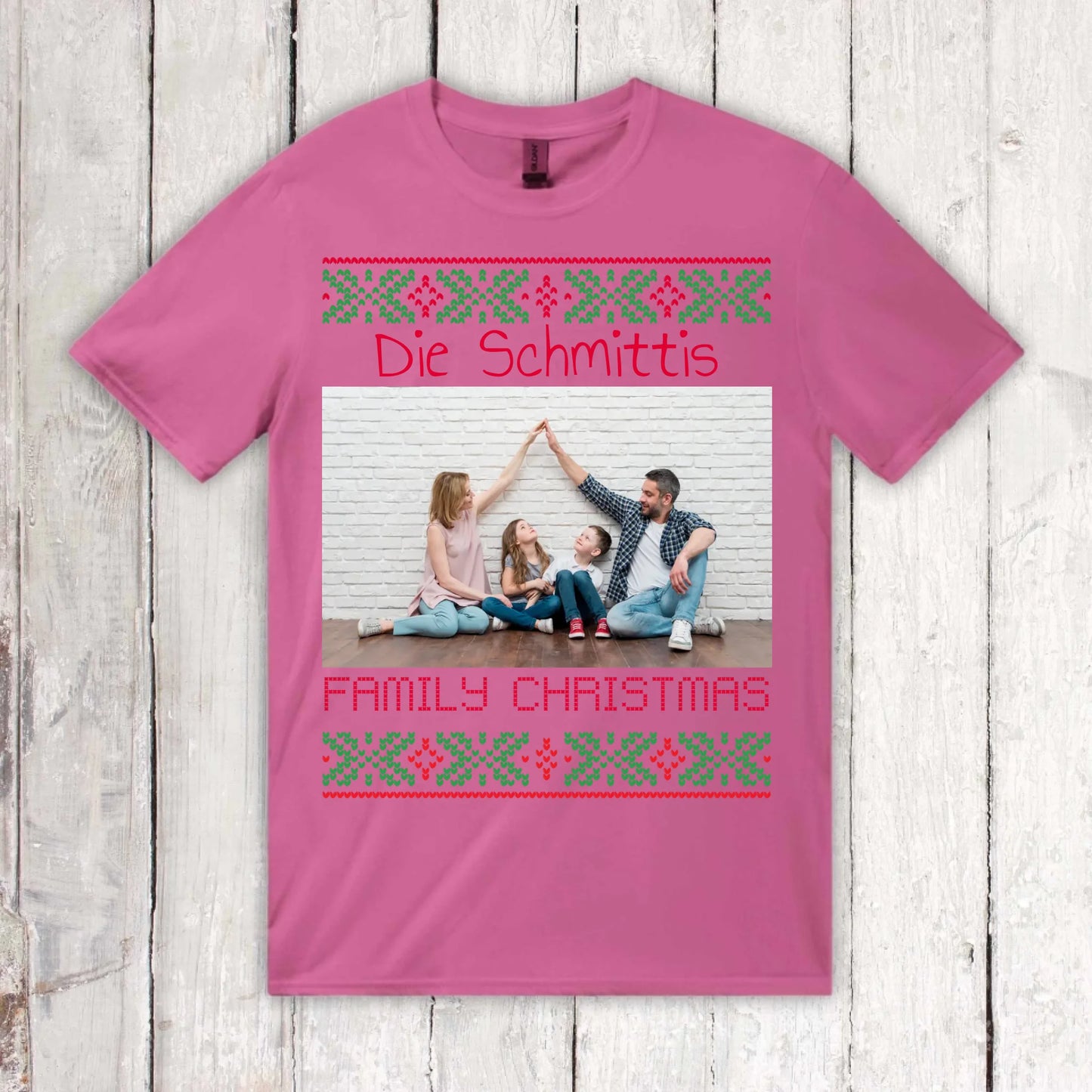 Ugly Christmas sweater with your photo and text - personalize your Christmas