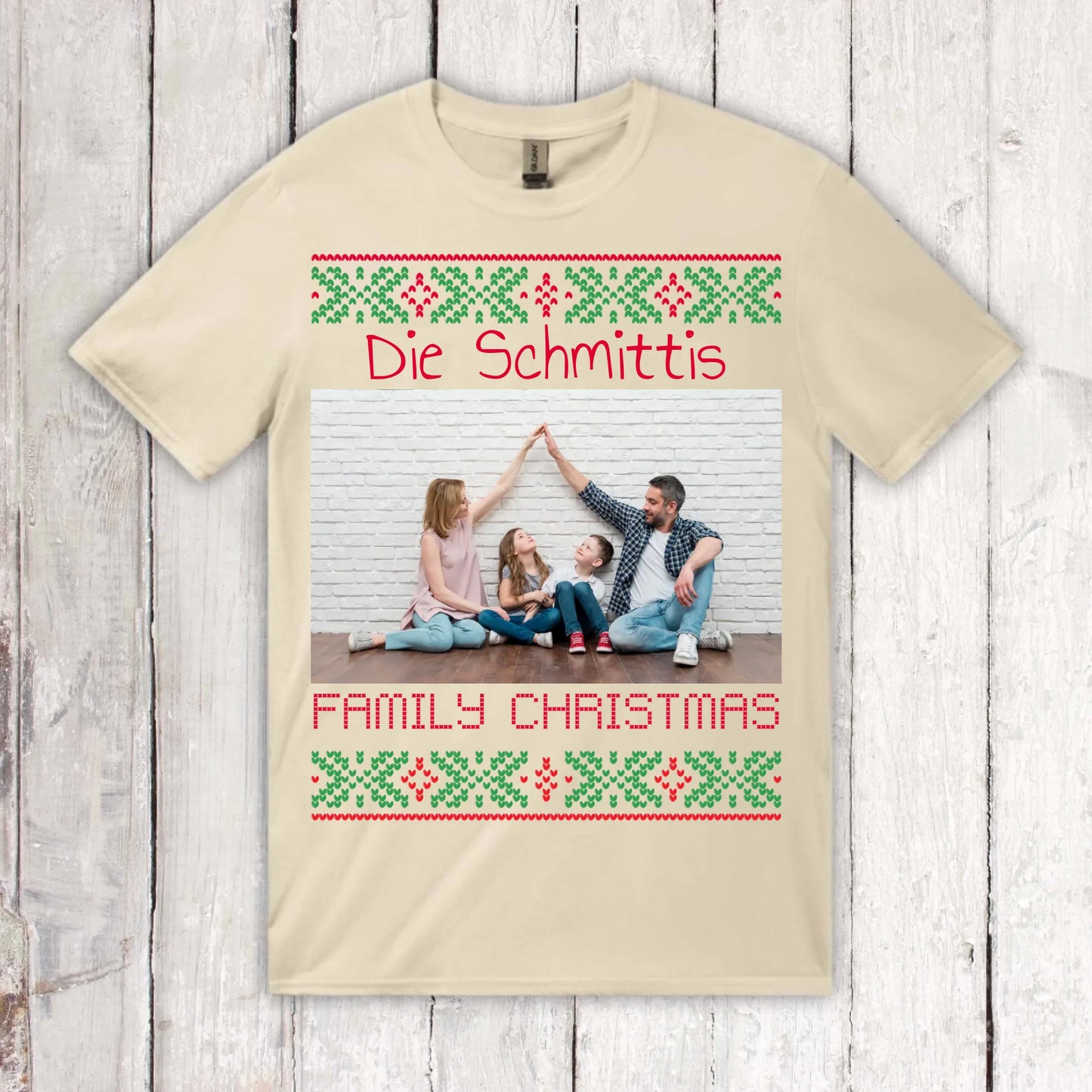 Ugly Christmas sweater with your photo and text - personalize your Christmas