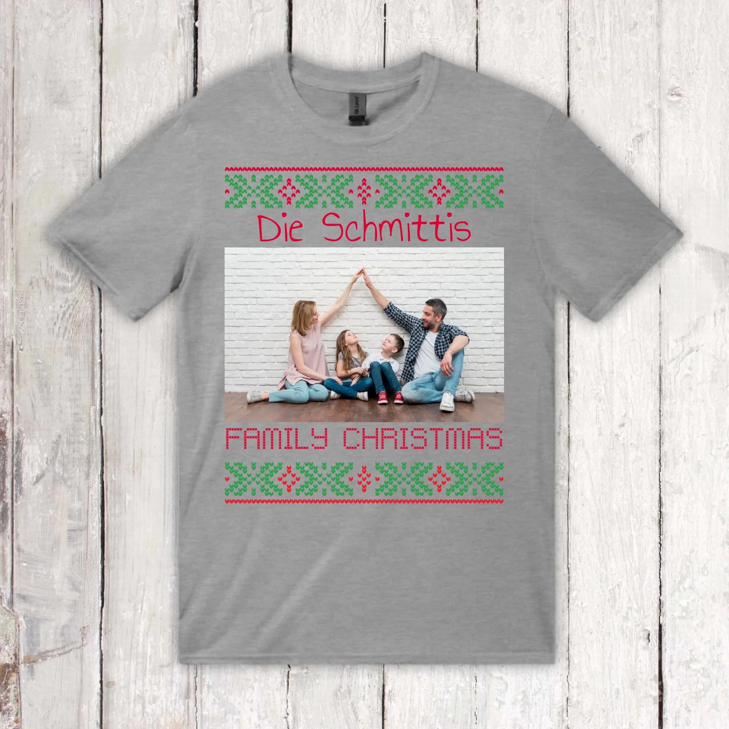 Ugly Christmas sweater with your photo and text - personalize your Christmas
