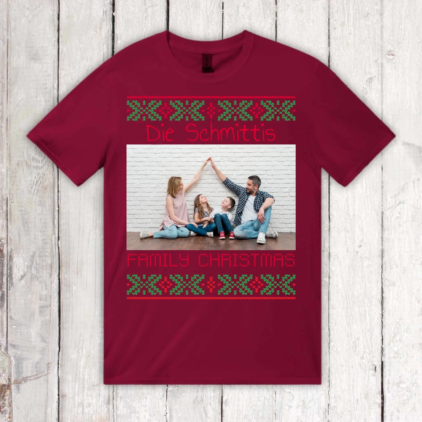 Ugly Christmas hoodie with your photo and text - personalize your Christmas