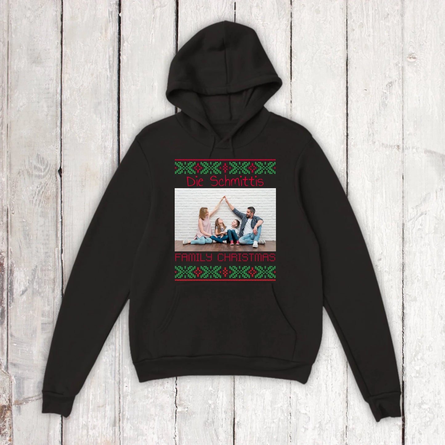 Ugly Weihnachts-Hoodie mit deinem Foto und Text - personalisiere dein X-Mas | Personalize Palace