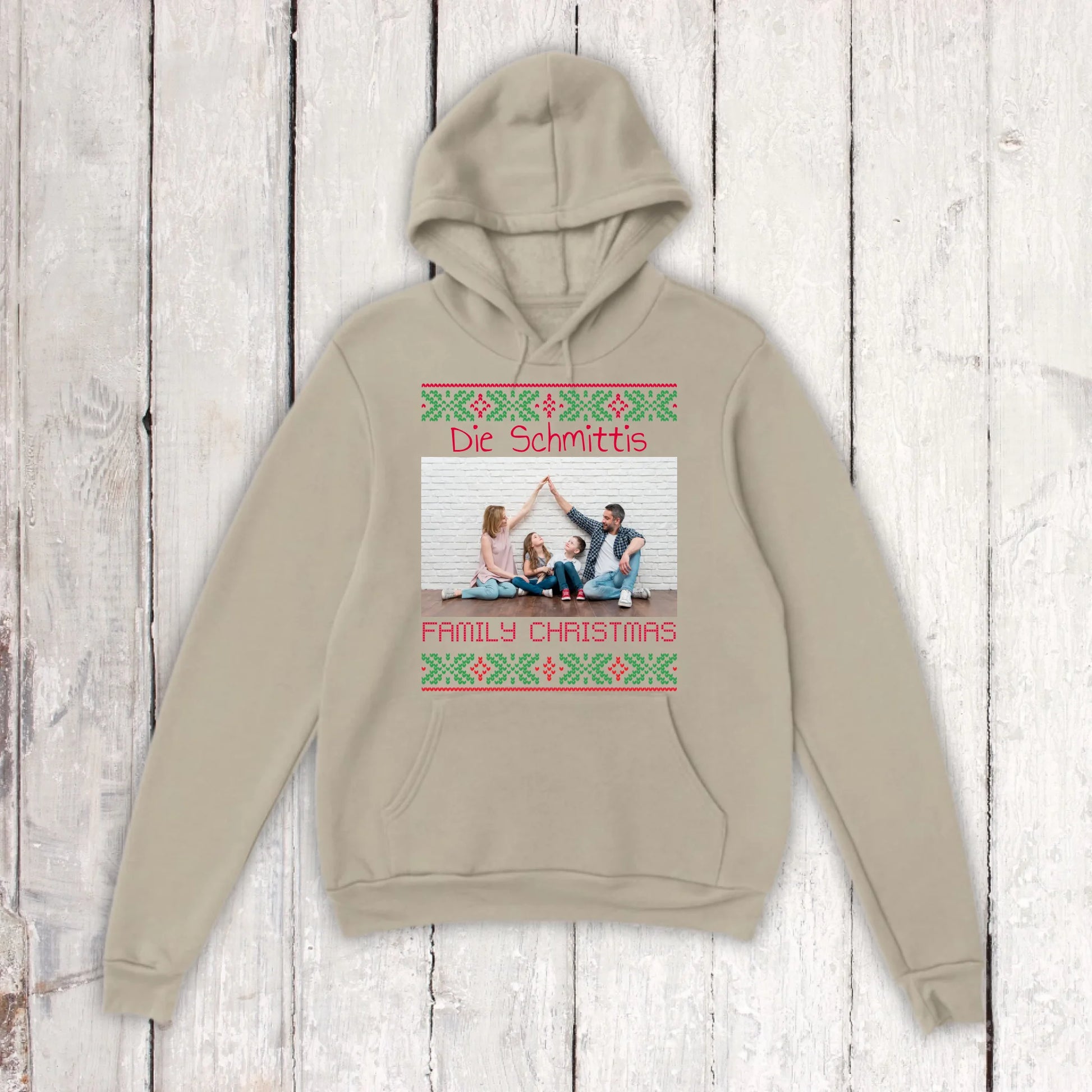 Ugly Weihnachts-Hoodie mit deinem Foto und Text - personalisiere dein X-Mas | Personalize Palace