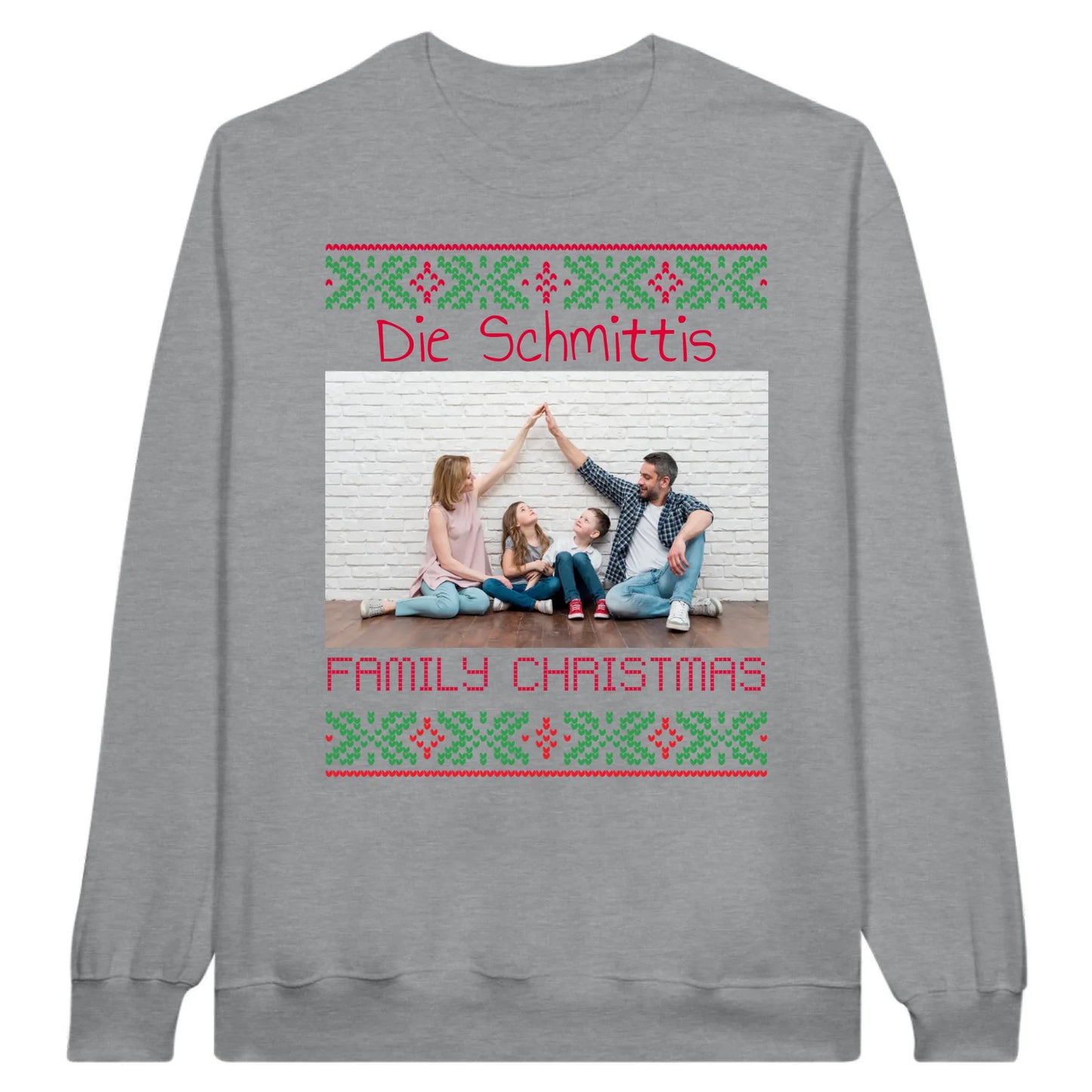 Ugly Christmas hoodie with your photo and text - personalize your Christmas