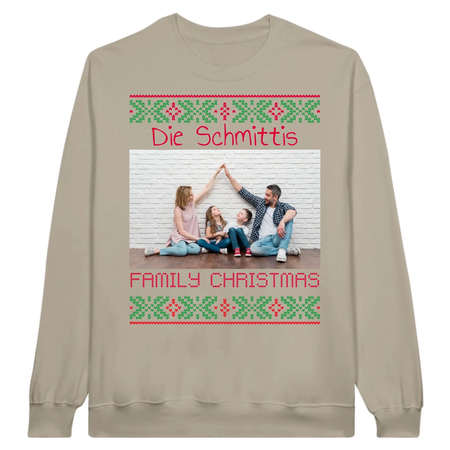 Ugly Christmas hoodie with your photo and text - personalize your Christmas