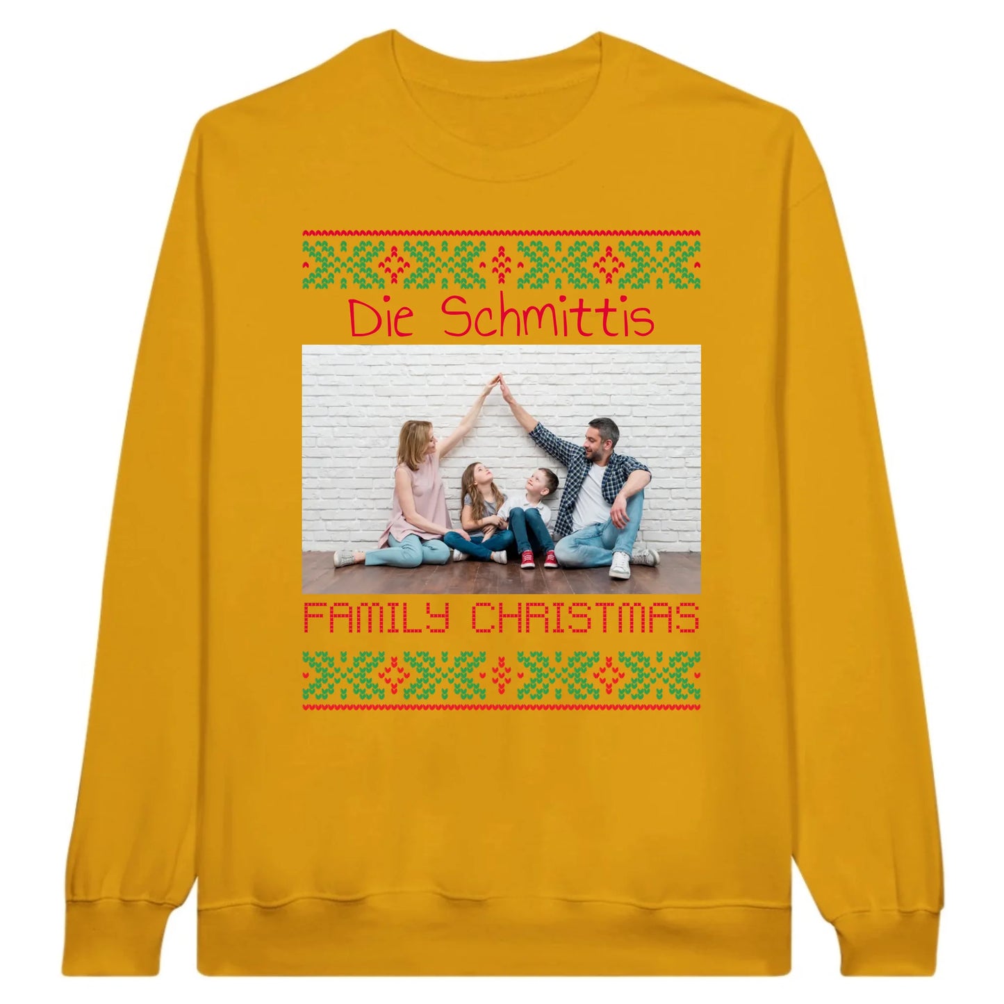 Ugly Christmas hoodie with your photo and text - personalize your Christmas