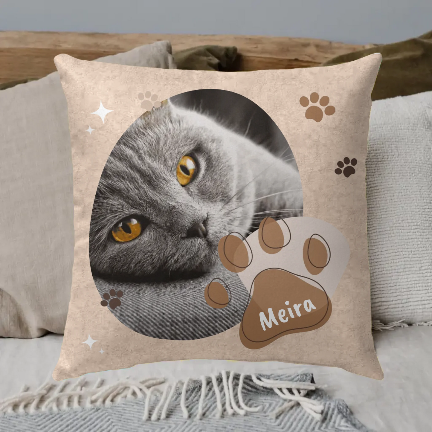 Dog photo without background - personalized cushion