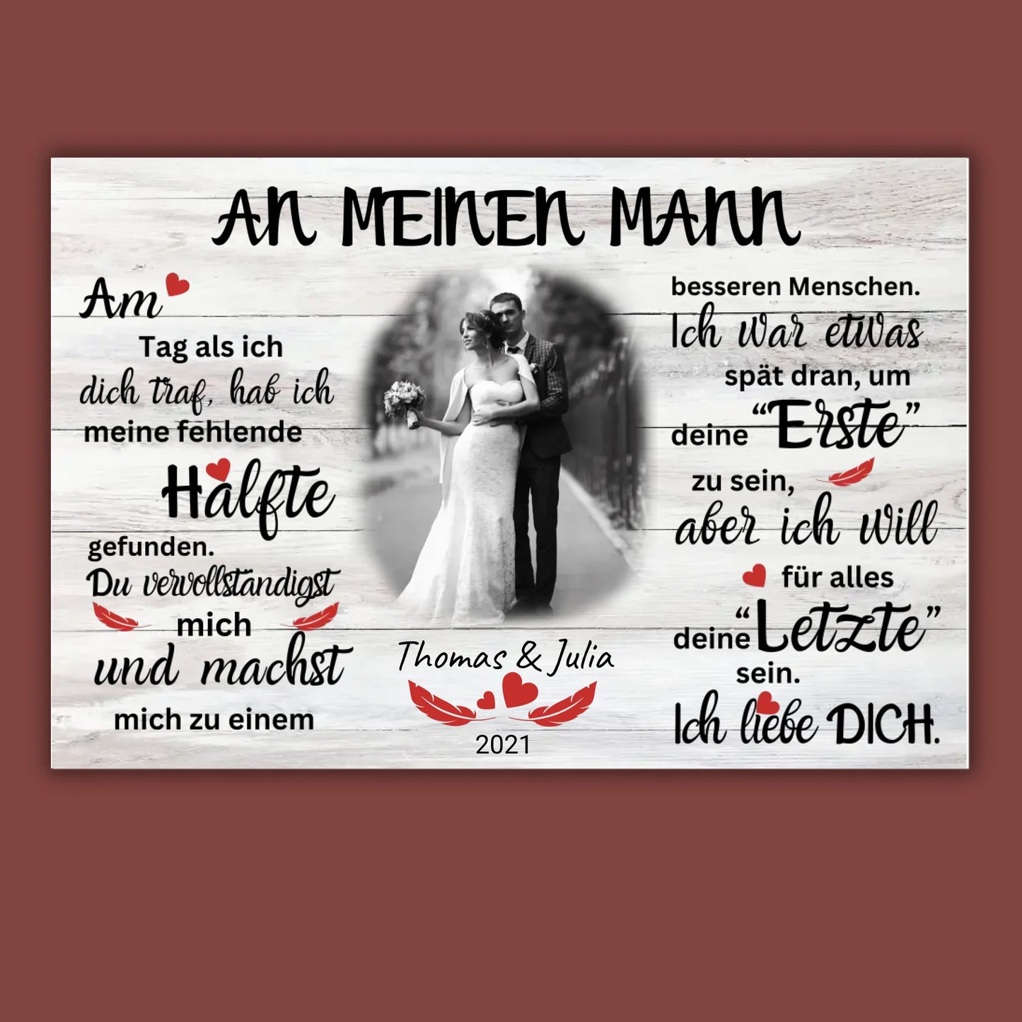 Mein Happy End (an sie oder ihn) - Paar-Leinwand | Personalize Palace