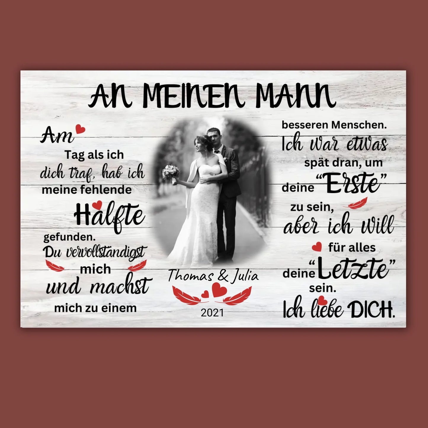 Mein Happy End (an sie oder ihn) - Paar-Leinwand | Personalize Palace