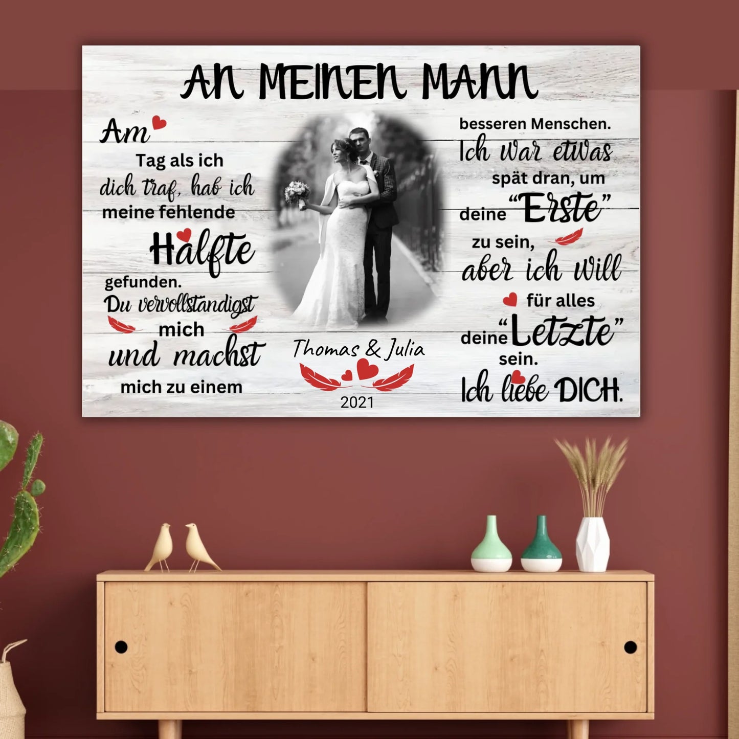 Mein Happy End (an sie oder ihn) - Paar-Leinwand | Personalize Palace