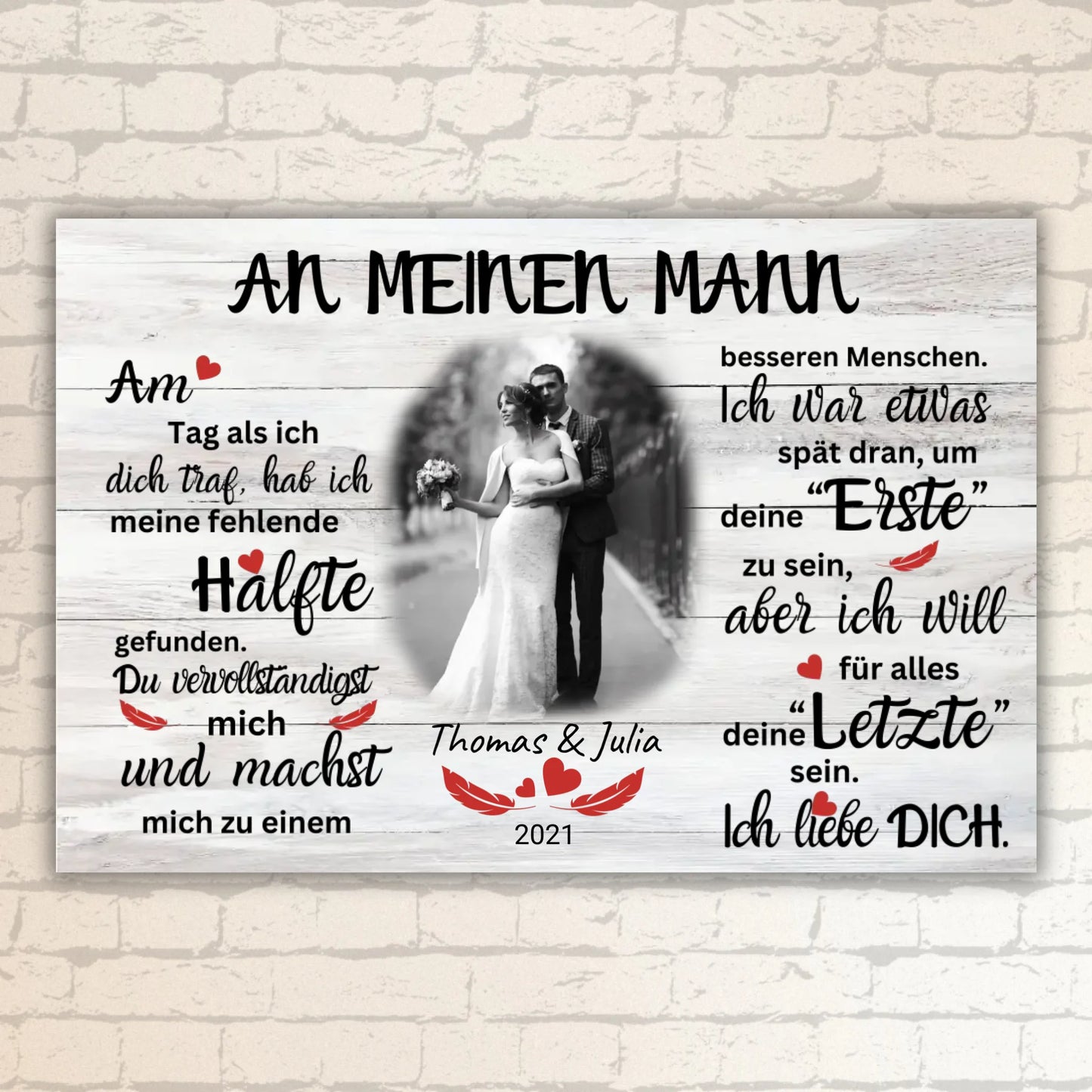 Mein Happy End (an sie oder ihn) - Paar-Leinwand | Personalize Palace
