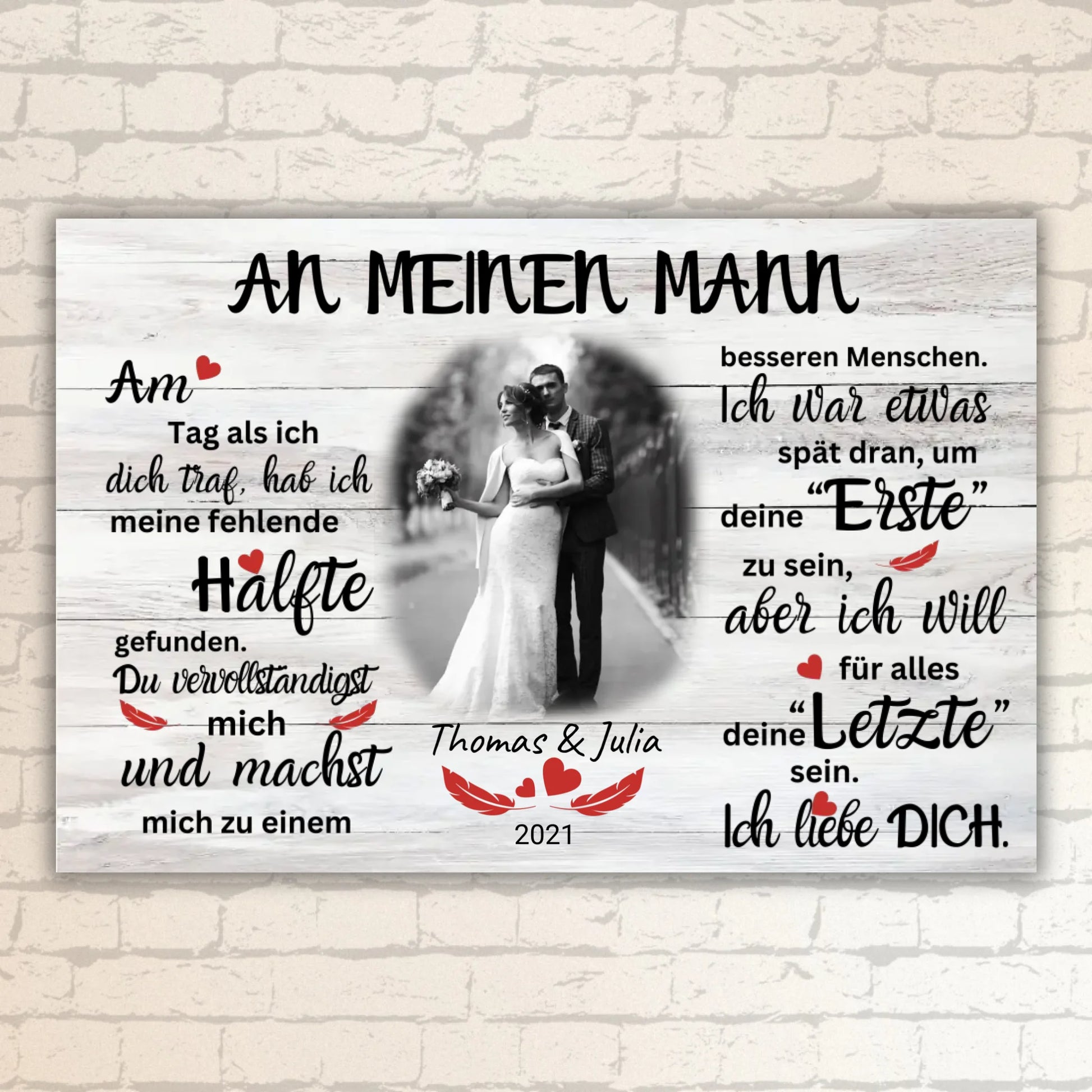 Mein Happy End (an sie oder ihn) - Paar-Leinwand | Personalize Palace
