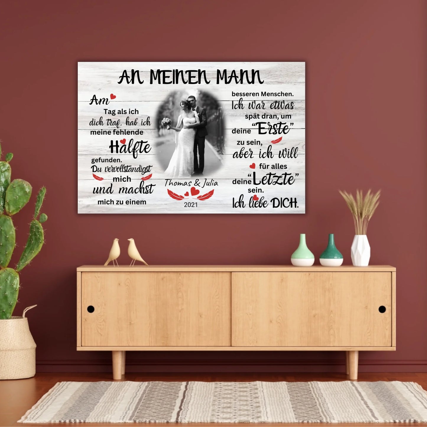 Mein Happy End (an sie oder ihn) - Paar-Leinwand | Personalize Palace