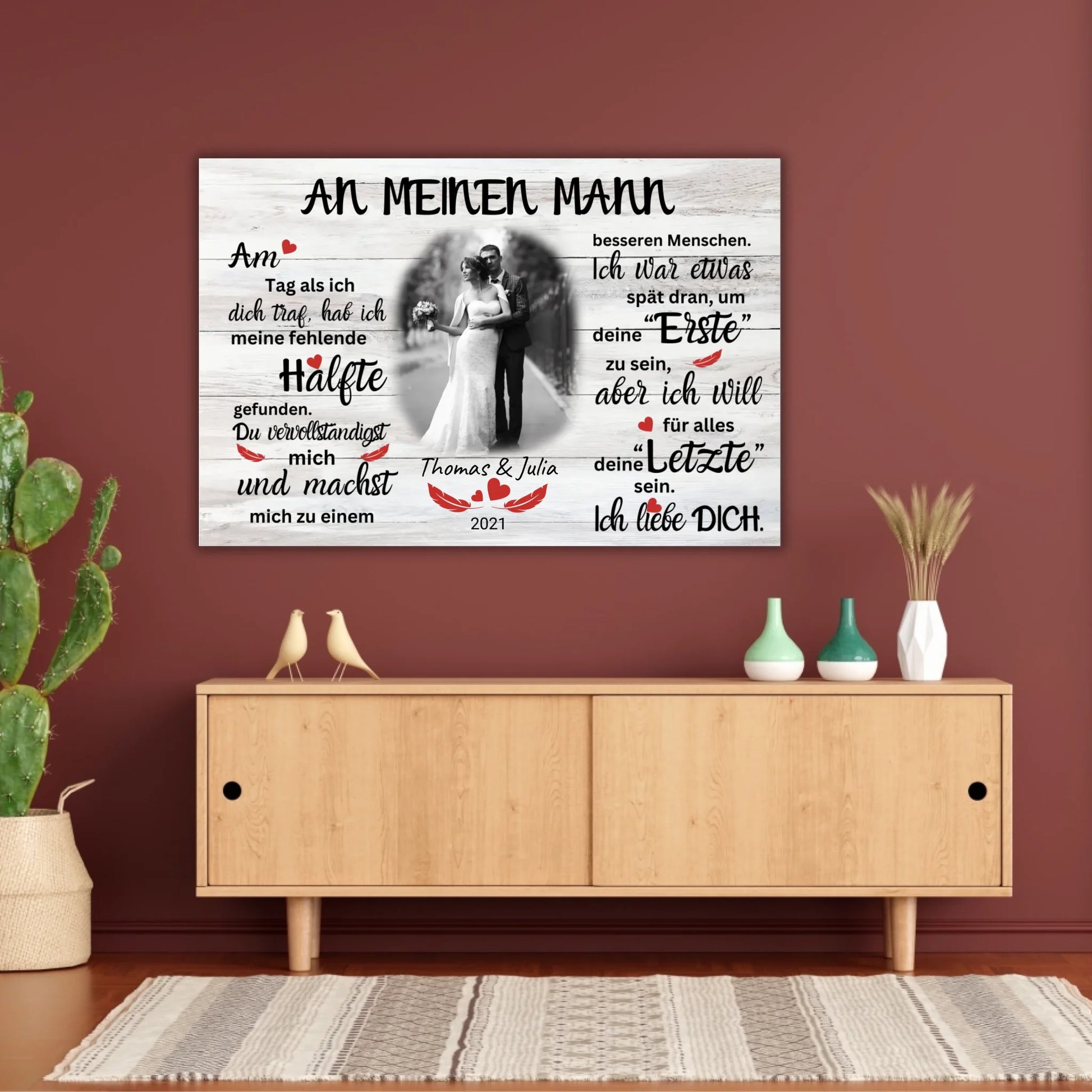 Mein Happy End (an sie oder ihn) - Paar-Leinwand | Personalize Palace