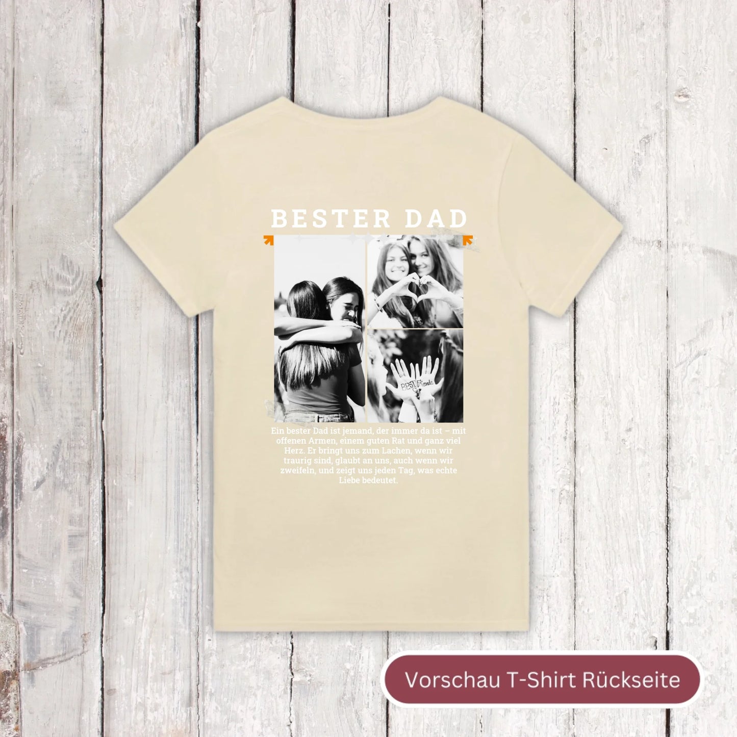 BESTER DAD T-Shirt mit bis zu 3 Fotos - individuelles T-Shirt | Personalize Palace