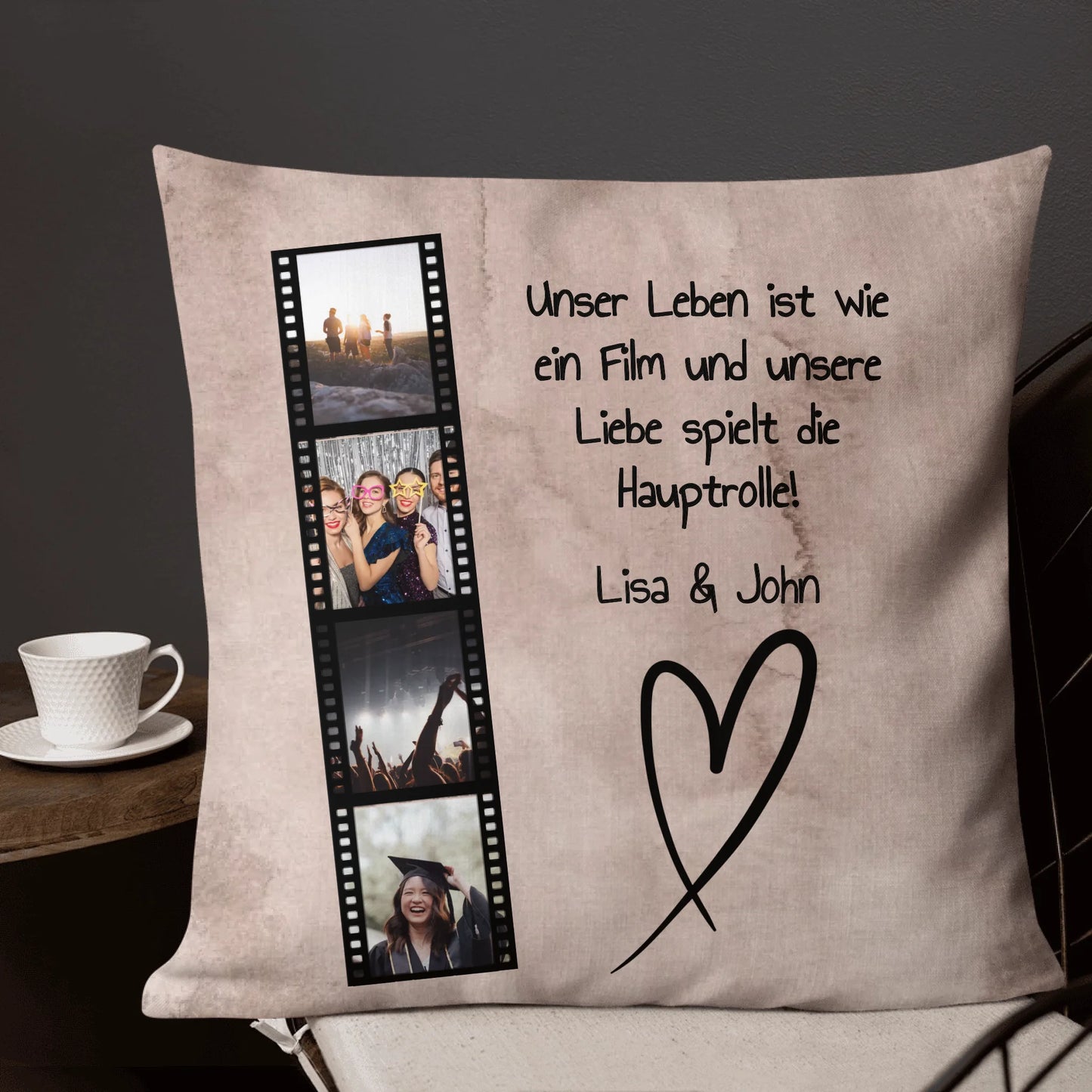 Personalisierte Decke: Fotorolle, Fotobox, Fotodecke, Leben, Liebe, Film - Individuelle Decke | Personalize Palace