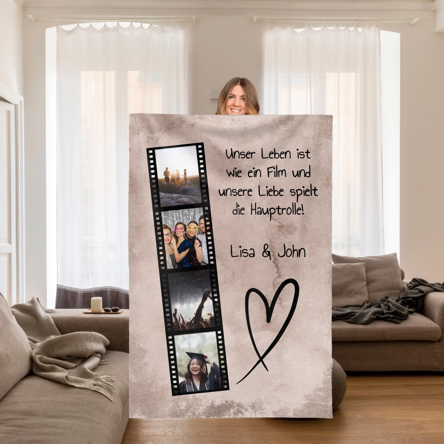 Love story, life, love, film - personalized pillow
