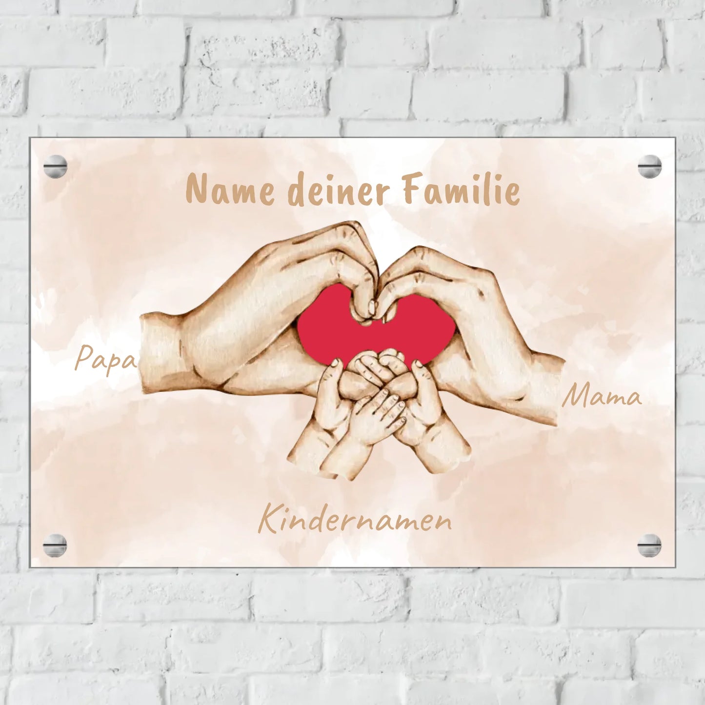 Personalisiertes Schild: Die Hände der Familie - Individuelles Türschild | Personalize Palace