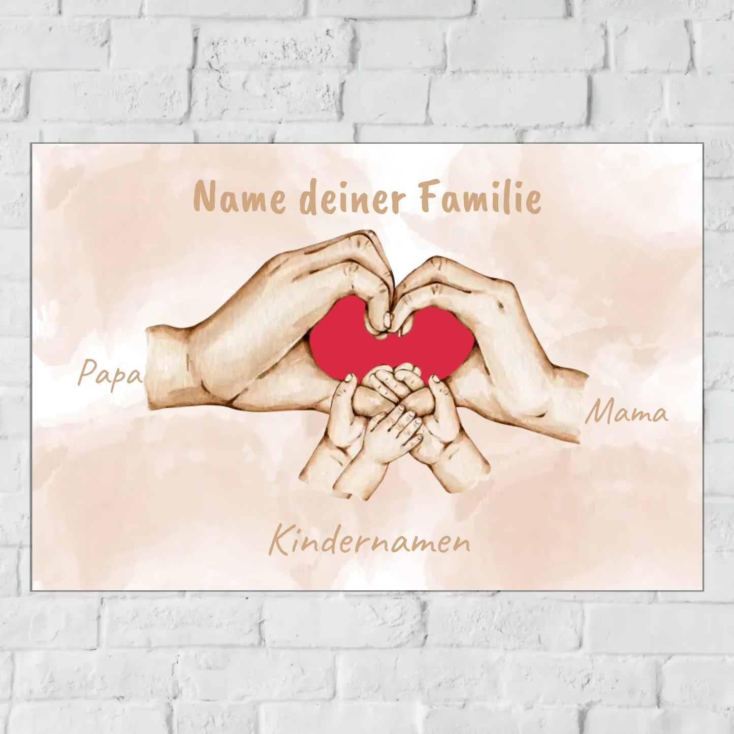 Personalisiertes Schild: Die Hände der Familie - Individuelles Türschild | Personalize Palace