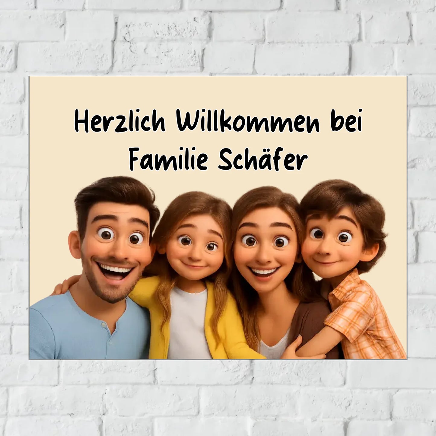 Personalisiertes Schild: dein Foto als Cartoon Zeichentrick - Individuelles Türschild | Personalize Palace