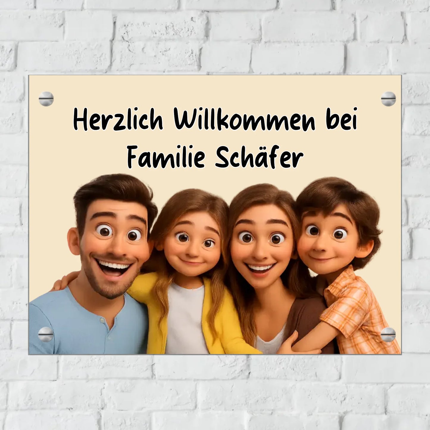 Personalisiertes Schild: dein Foto als Cartoon Zeichentrick - Individuelles Türschild | Personalize Palace