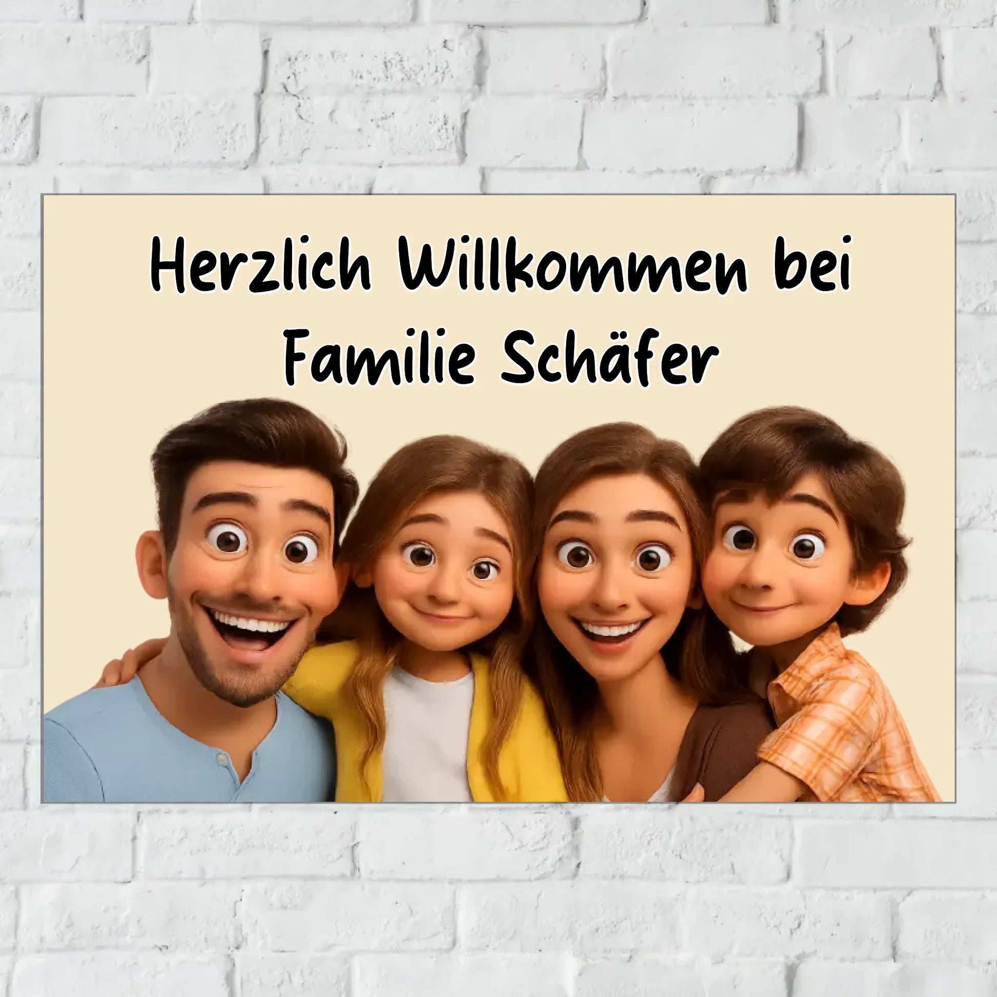 Personalisiertes Schild: dein Foto als Cartoon Zeichentrick - Individuelles Türschild | Personalize Palace