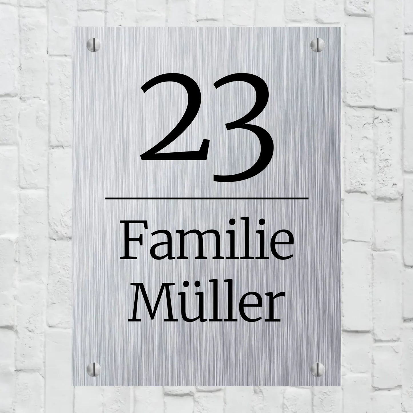 Aluminium Schild für Innen und Außen mit Löchern zur Befestigung