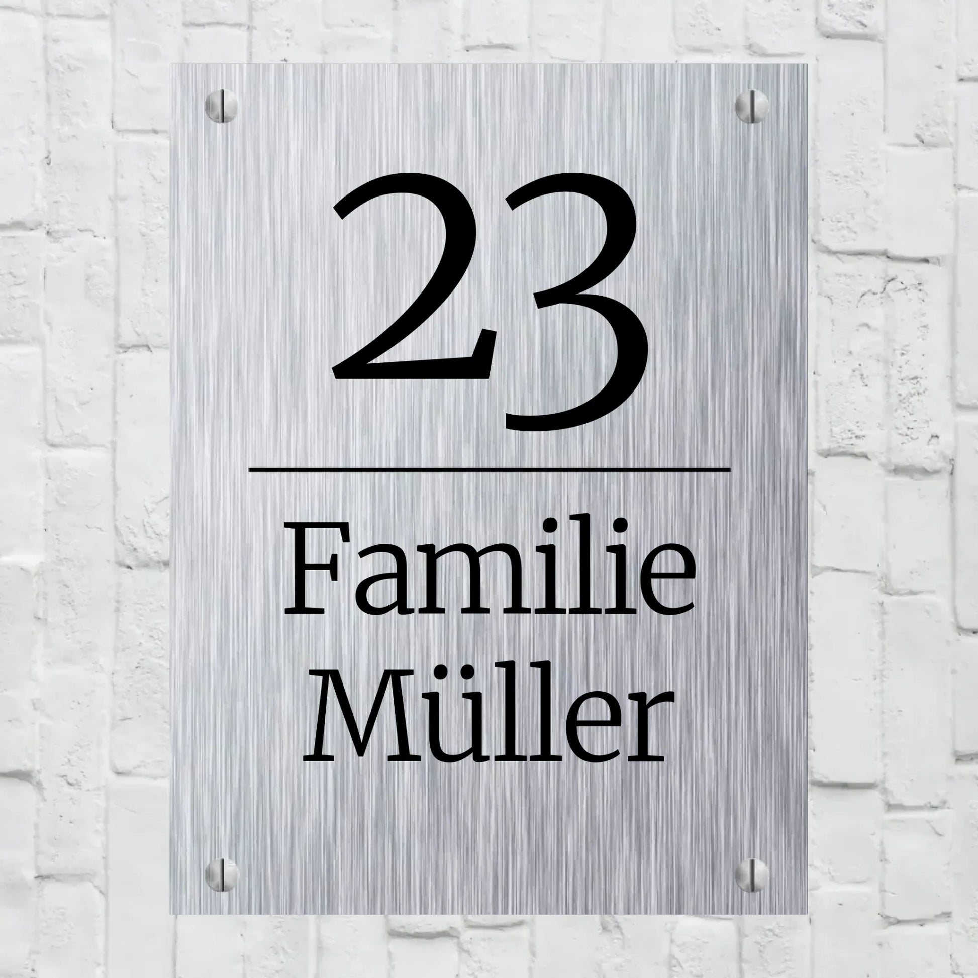 Aluminium Schild für Innen und Außen mit Löchern zur Befestigung