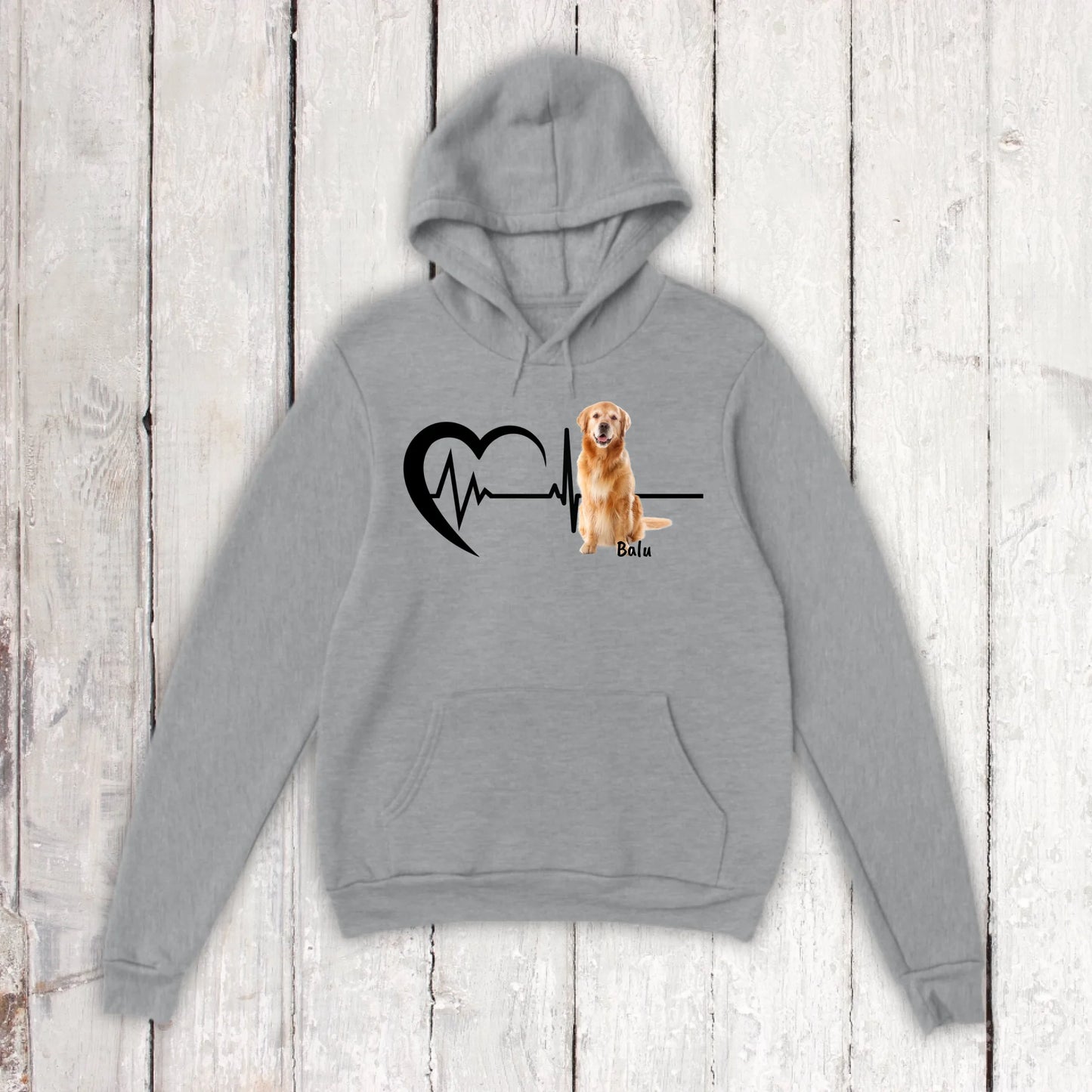 Heartbeat with photo - Personalized hoodie or sweatshirt