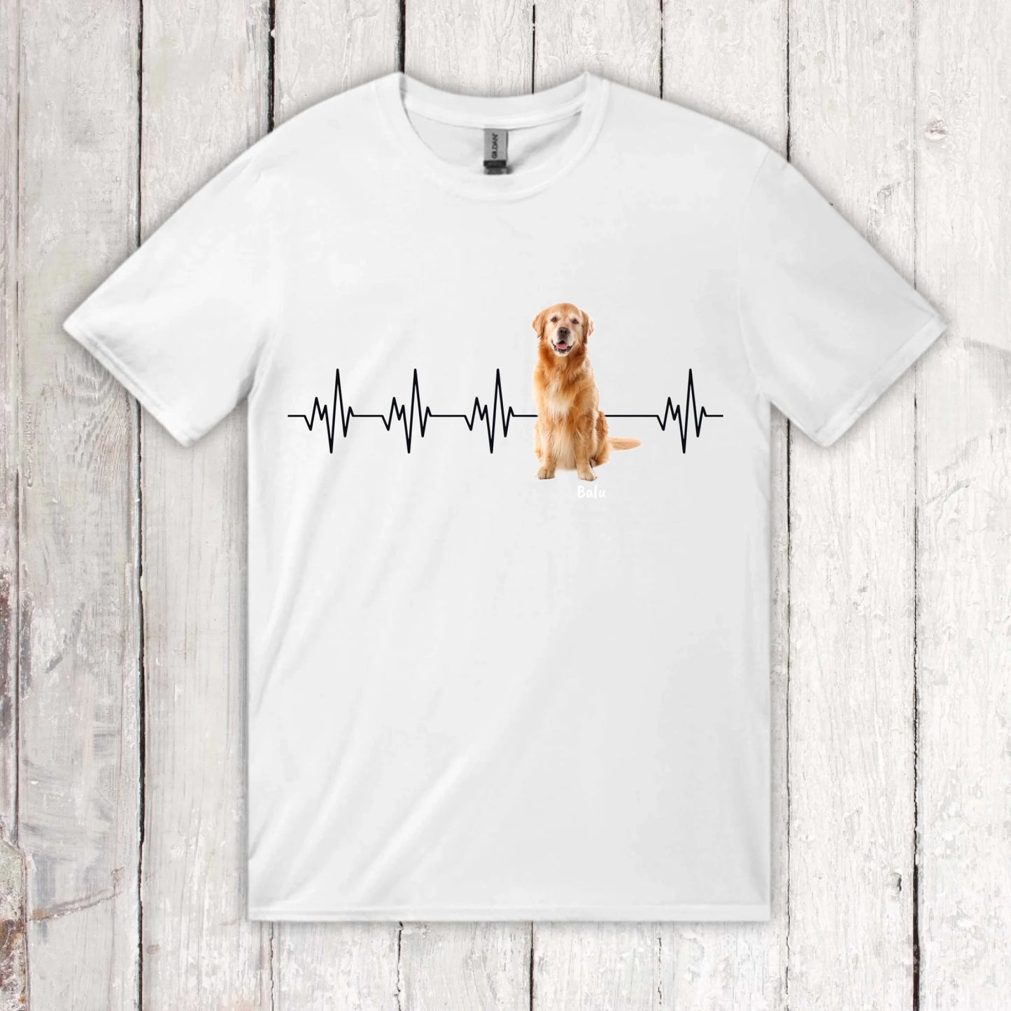 Heartbeat with photo - Personalized T-shirt (2) 