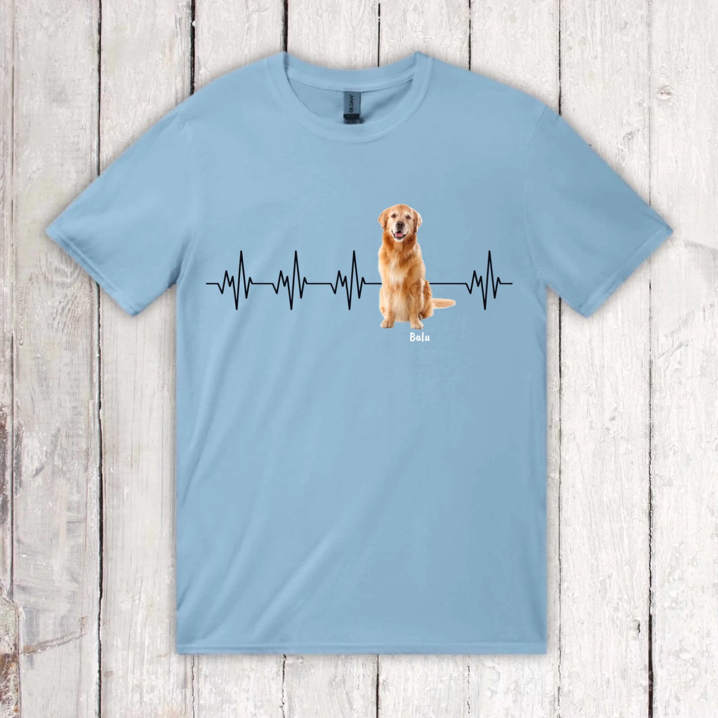 Heartbeat with photo - Personalized T-shirt (2) 