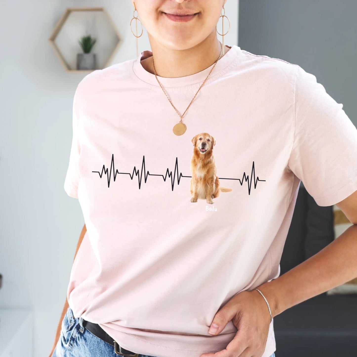 Heartbeat with photo - Personalized T-shirt (2) 