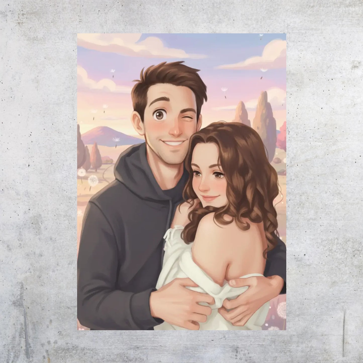 Anime Portrait Poster – Your picture in Ghibli style – personalized poster with frame