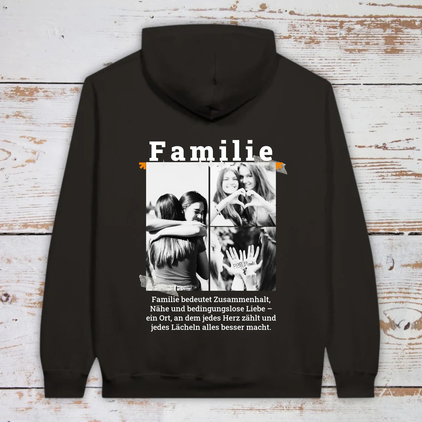 Hoodie "Familie" mit bis zu 3 Fotos - individueller Hoodie | Personalize Palace