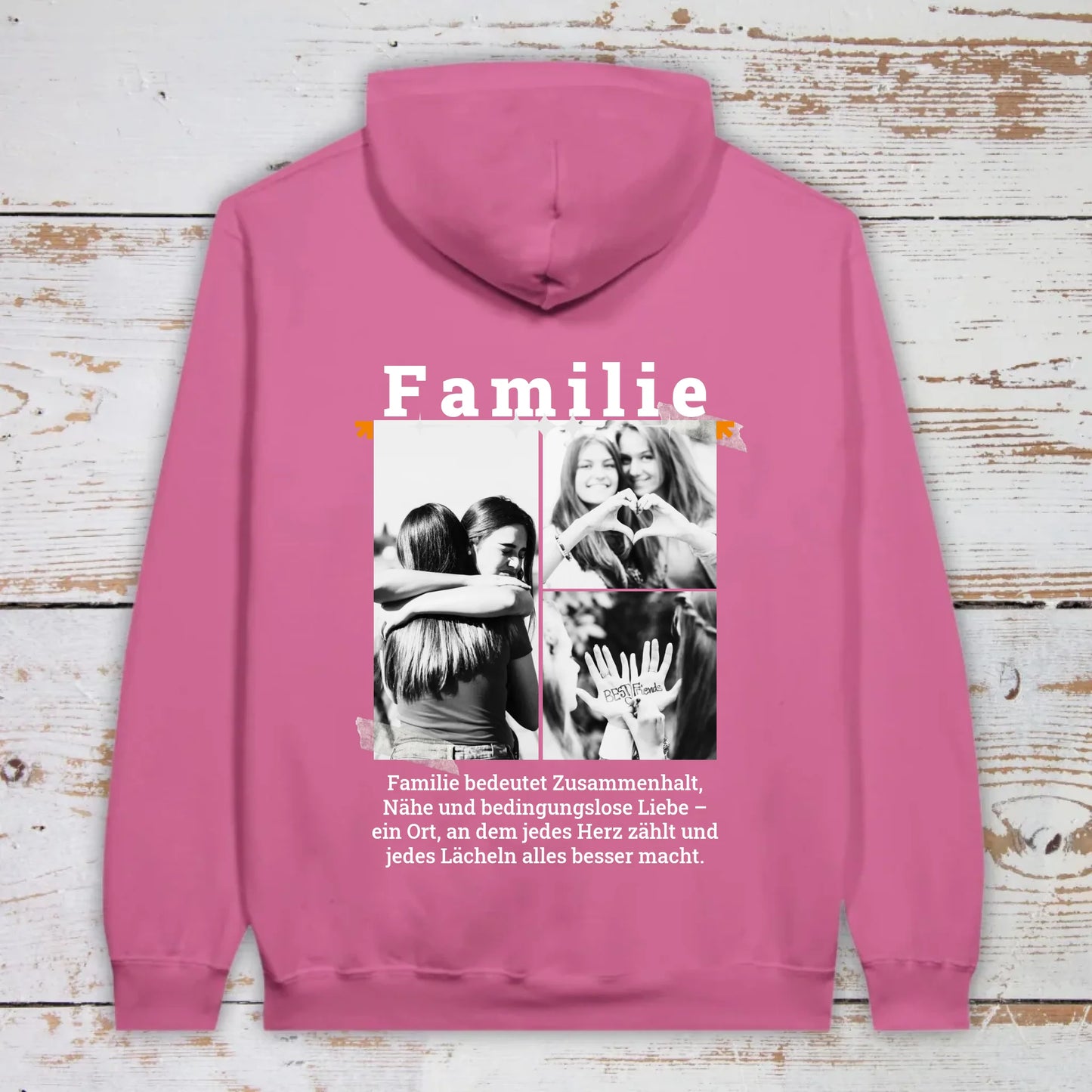 Hoodie "Familie" mit bis zu 3 Fotos - individueller Hoodie | Personalize Palace