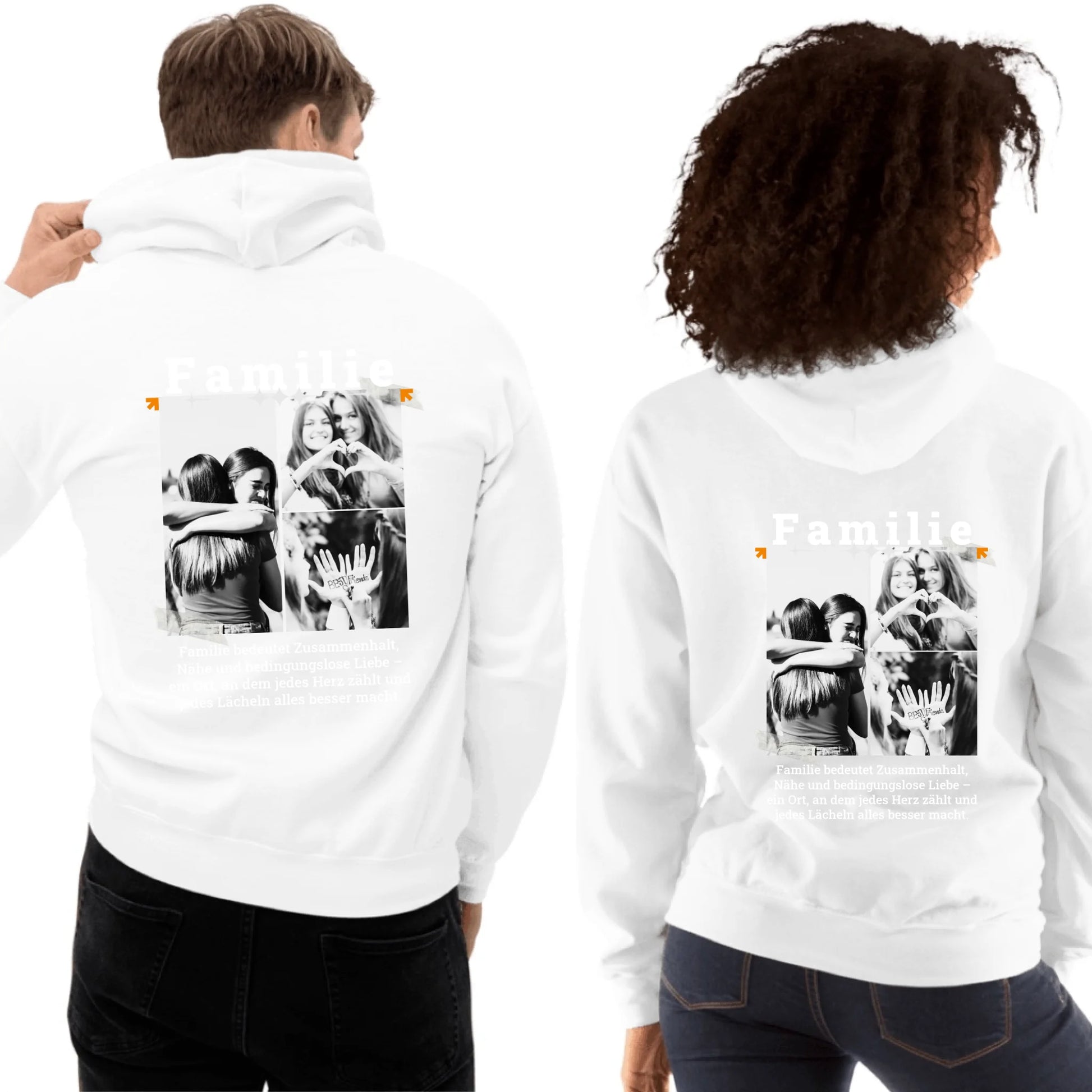 Hoodie "Familie" mit bis zu 3 Fotos - individueller Hoodie | Personalize Palace