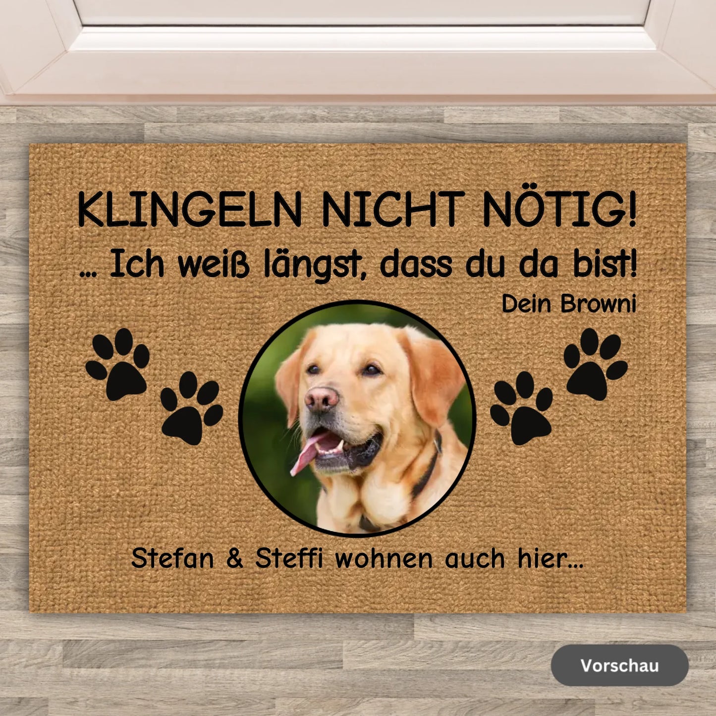 No need to ring the bell - Personalized doormat