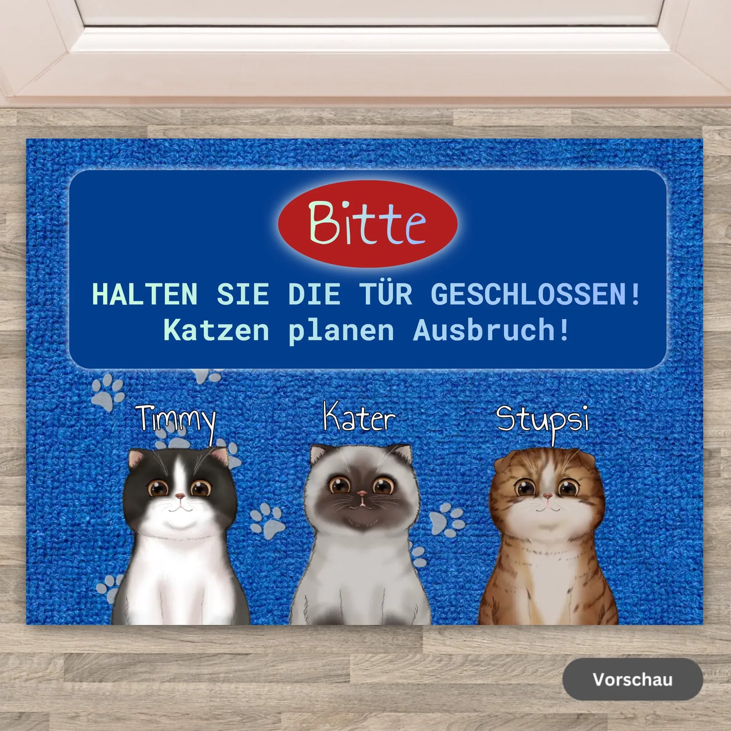 HELLO and GOODBYE! Photo or clip art - Personalized cat doormat