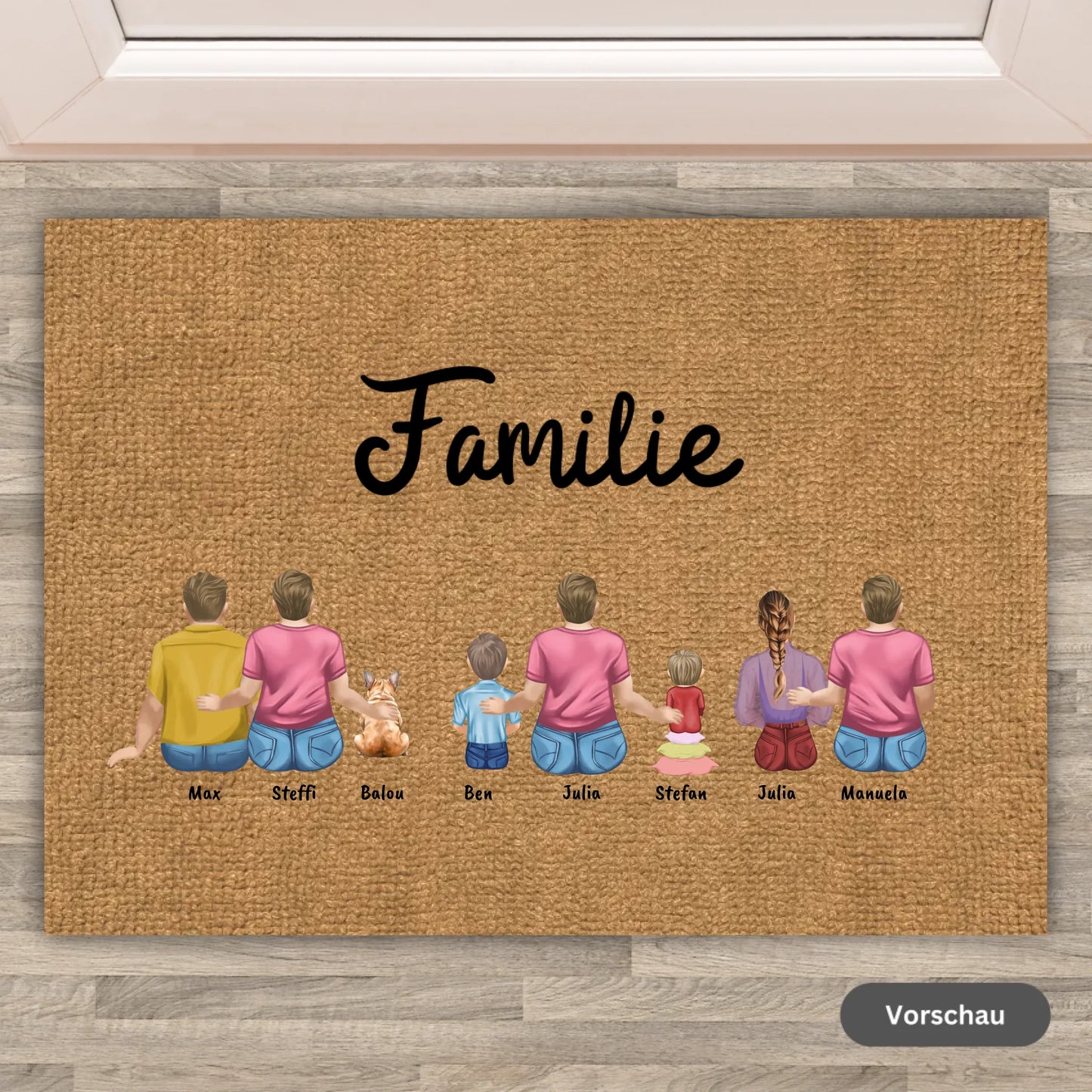 Personalisierte Fußmatte: bis zu 8 Schuhe und Pfoten - Individuelle Fußmatte | Personalize Palace