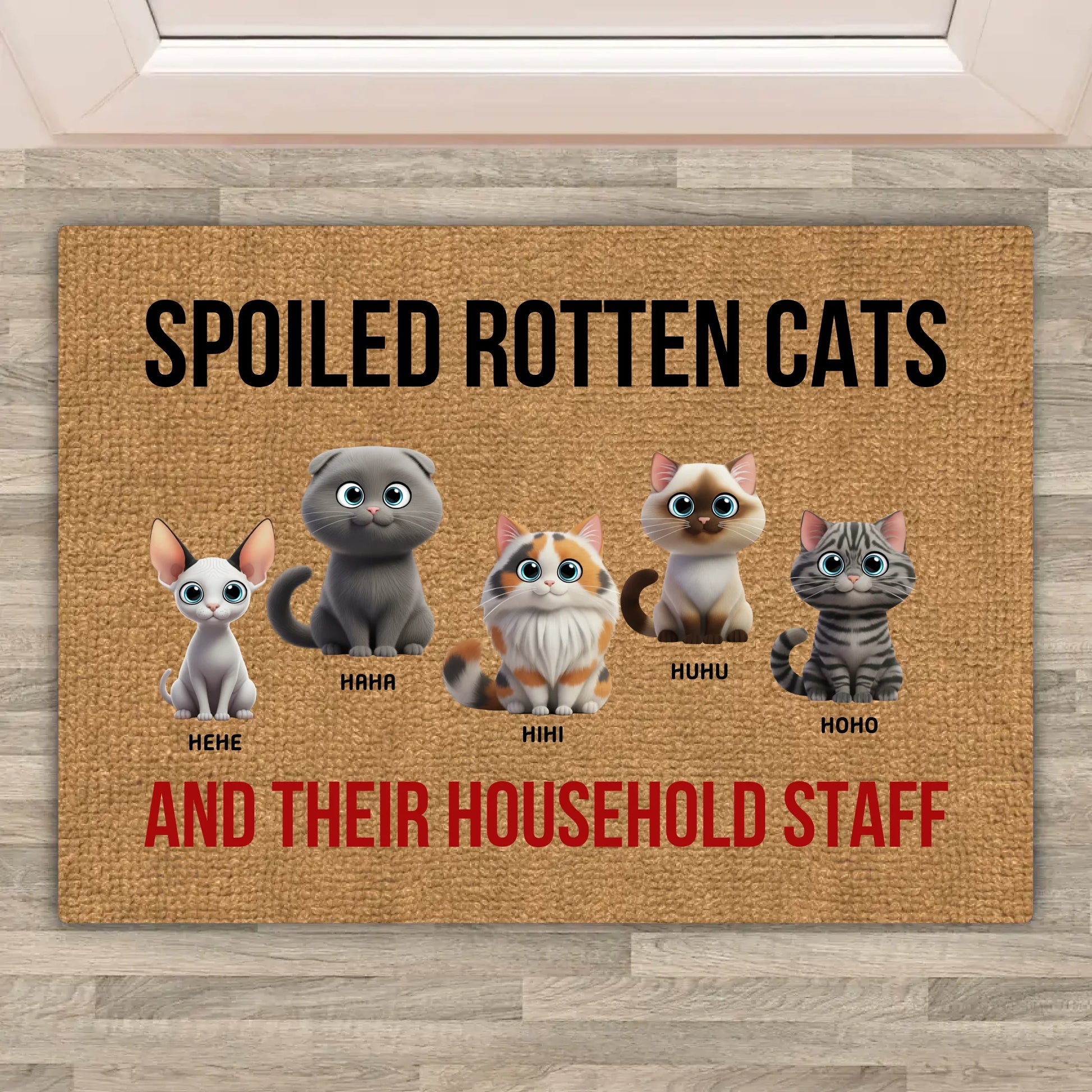 Personalisierte Fußmatte: SPOILED ROTTEN CATS - Individuelle Katzen Fußmatte | Personalize Palace