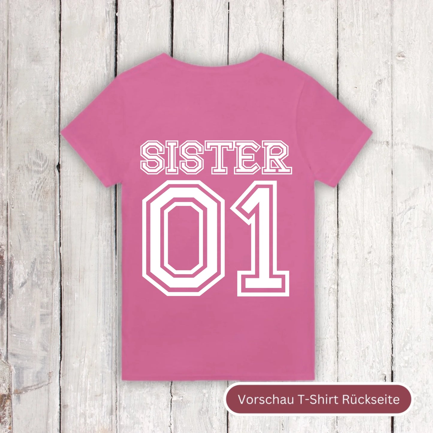 Team Sister mit Nummer - individueller Hoodie | Personalize Palace