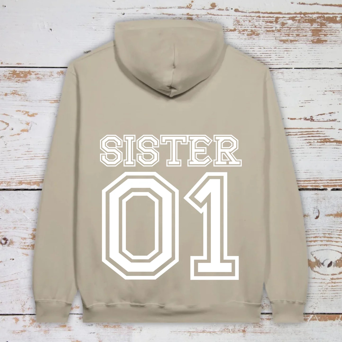 Team Sister mit Nummer - individueller Hoodie | Personalize Palace